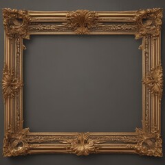 Obraz premium Intricate gold border, vintage frame with subtle details, backdrop, decoration, brown
