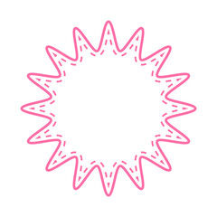 シンプルなカラー線の吹き出し　丸みのあるギザギザした形