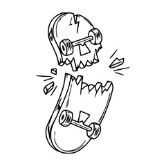 destroyed skateboard outline © Zen20