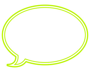 シンプルなカラー線の吹き出し　丸形