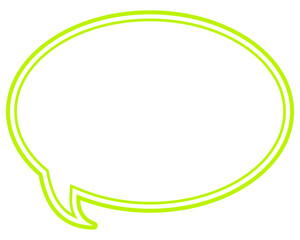 シンプルなカラー線の吹き出し　丸形