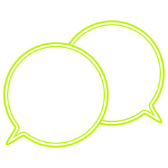 シンプルなカラー線の吹き出し　重なる会話