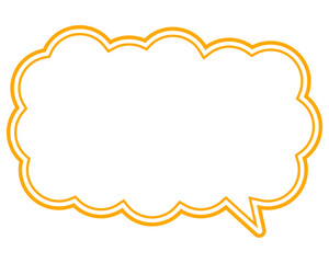 シンプルなカラー線の吹き出し　細長い雲形