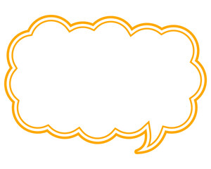 シンプルなカラー線の吹き出し　細長い雲形