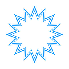 シンプルなカラー線の吹き出し　丸みのあるギザギザした形