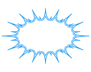 シンプルなカラー線の吹き出し　細長いギザギザした形