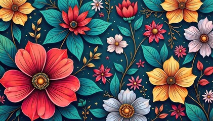 Intricate line art floral pattern, geometric & stylish, modern, design