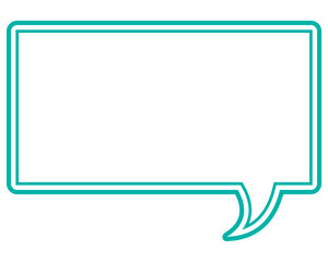 シンプルなカラー線の吹き出し　四角形