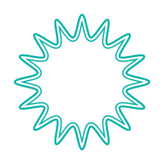 シンプルなカラー線の吹き出し　丸みのあるギザギザした形