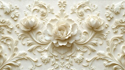 Ornamental flower carvings texture high resolution background