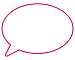 シンプルなカラー線の吹き出し　丸形