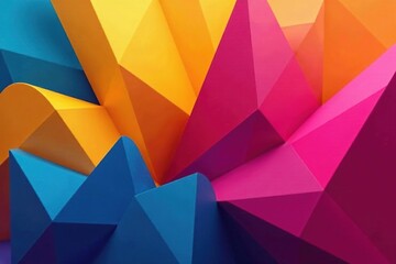 Fototapeta premium Abstract geometric shapes forming a visual rhythm, vibrant, illustration, bright