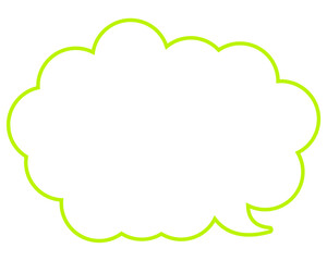 シンプルなカラー線の吹き出し　丸みのある雲形
