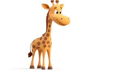 Obraz premium Animated cartoon giraffe with expressive features.