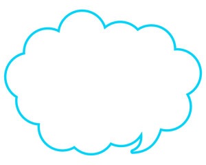 シンプルなカラー線の吹き出し　丸みのある雲形