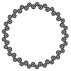 Circle design gear symbol repeat pattern industrial background design decoration round frame video beat vector element