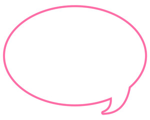 シンプルなカラー線の吹き出し　丸形