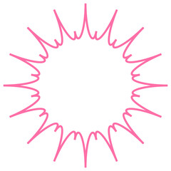 シンプルなカラー線の吹き出し　ギザギザした形