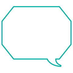 シンプルなカラー線の吹き出し　角のある八角形