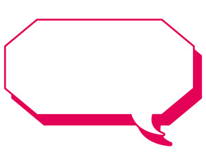 シンプルなカラー線の吹き出し　細長い八角形