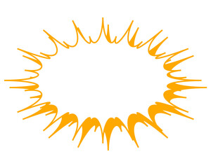 シンプルなカラー線の吹き出し　細長いギザギザした形