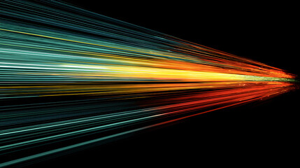 Colorful Light Streaks Showing Speed and Energy Representing Movement and Digital Creativity