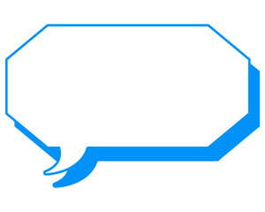 シンプルなカラー線の吹き出し　細長い八角形