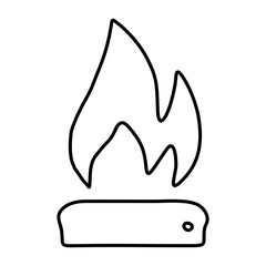 Fire Flame Icon vector art illustration_Line