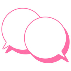 シンプルなカラー線の吹き出し　重なる会話