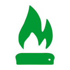Fire Flame Icon vector art illustration_Green