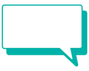 シンプルなカラー線の吹き出し　四角形