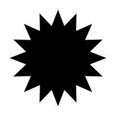 シンプルなカラーの吹き出し　ギザギザした形