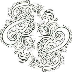 Beautiful flower art and mandala vector design