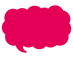 シンプルなカラーの吹き出し　細長い雲形