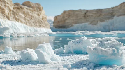 Selbstklebende Fototapeten Icebergs Calving from Glaciers in a Tranquil Arctic Landscape © Tam