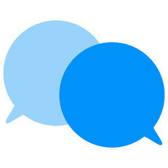 シンプルなカラーの吹き出し　重なる会話