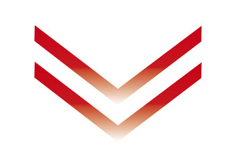 シンプルな赤の下向き矢印