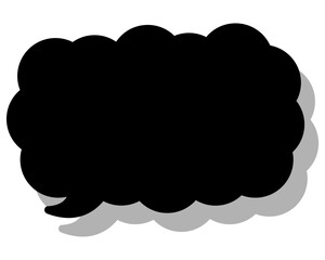 シンプルなカラーの吹き出し　細長い雲形