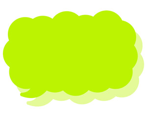 シンプルなカラーの吹き出し　細長い雲形