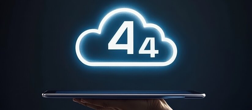 Cloud based 4G technology displayed on tablet
