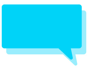 シンプルなカラーの吹き出し　四角形