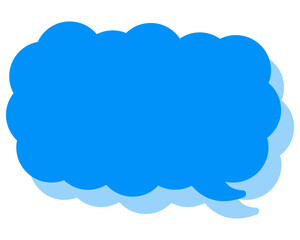 シンプルなカラーの吹き出し　細長い雲形