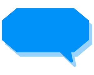 シンプルなカラーの吹き出し　細長い雲形