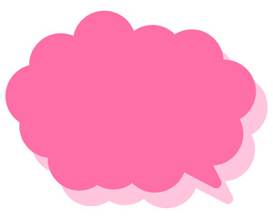 シンプルなカラーの吹き出し　丸みのある雲形