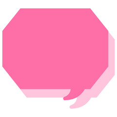 シンプルなカラーの吹き出し　角のある八角形