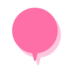 シンプルなカラーの吹き出し　丸形の下向き