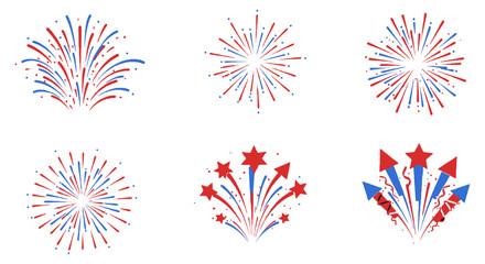 American Holiday Symbols with July 4th Celebration Vector Elements