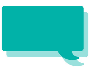 シンプルなカラーの吹き出し　四角形