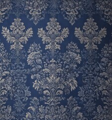 Intricate vintage floral damask, royal blue textile, motif, textile, blue