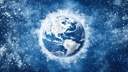 Frozen earth in starry space